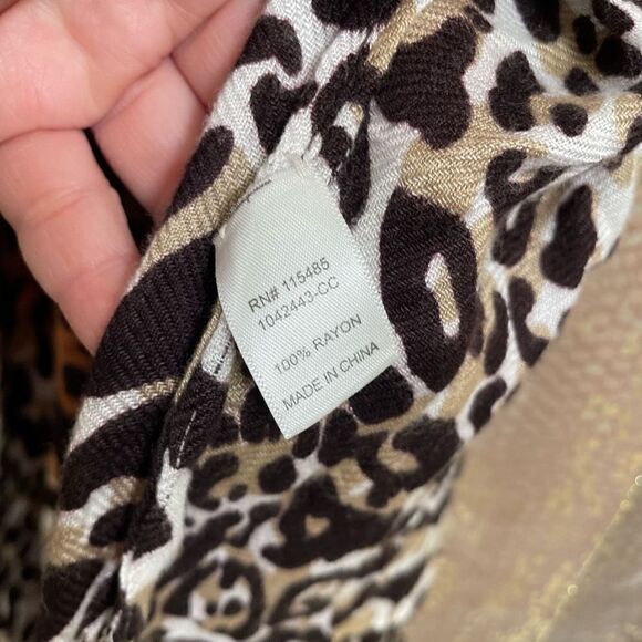 Ombré Brown Animal Print Cheetah Leopard Rayon Scarf - Picture 3 of 3